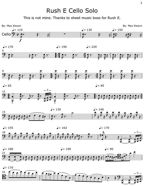 free cello solo sheet music